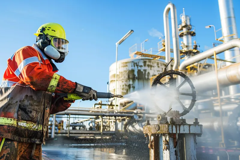 limpieza con agua a presion en la industra del petroleo